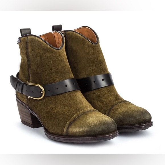Pikolinos W9M-8733So Baqueira Forest Black Cowboy Ankle Boots - Picture 1 of 5